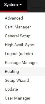 pfsense multiple wan routing menu