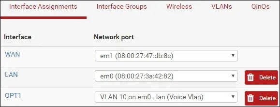 pfsense vlan interface