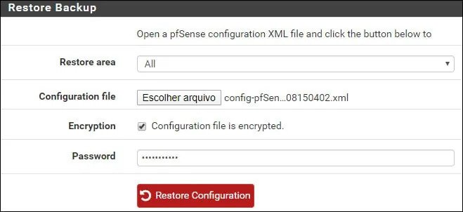 pfsense restore configuration